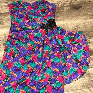 Strapless Multi Color strapless dress/w beaded embellishment